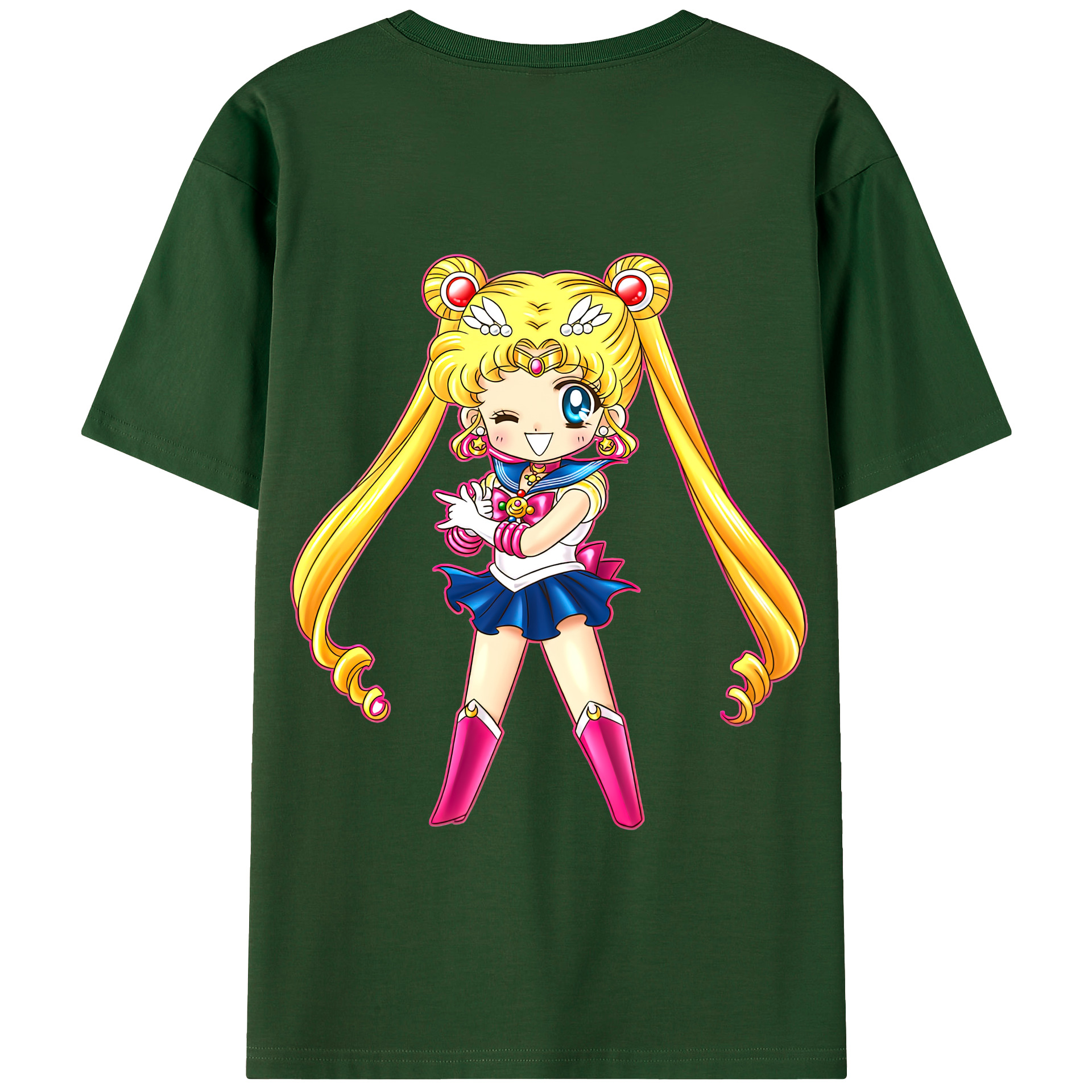 （画像用） 美少女戦士セーラームーン 月野 うさぎ つきの うさぎ Sailor Moon Tsukino Usagi 綿100％半袖Tシャツ（背面プリント）
